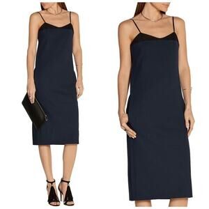 NINA RICCI MILANO MESH BLUE STRETCH WOOL SEXY PENCIL DRESS FR 36 / US 4